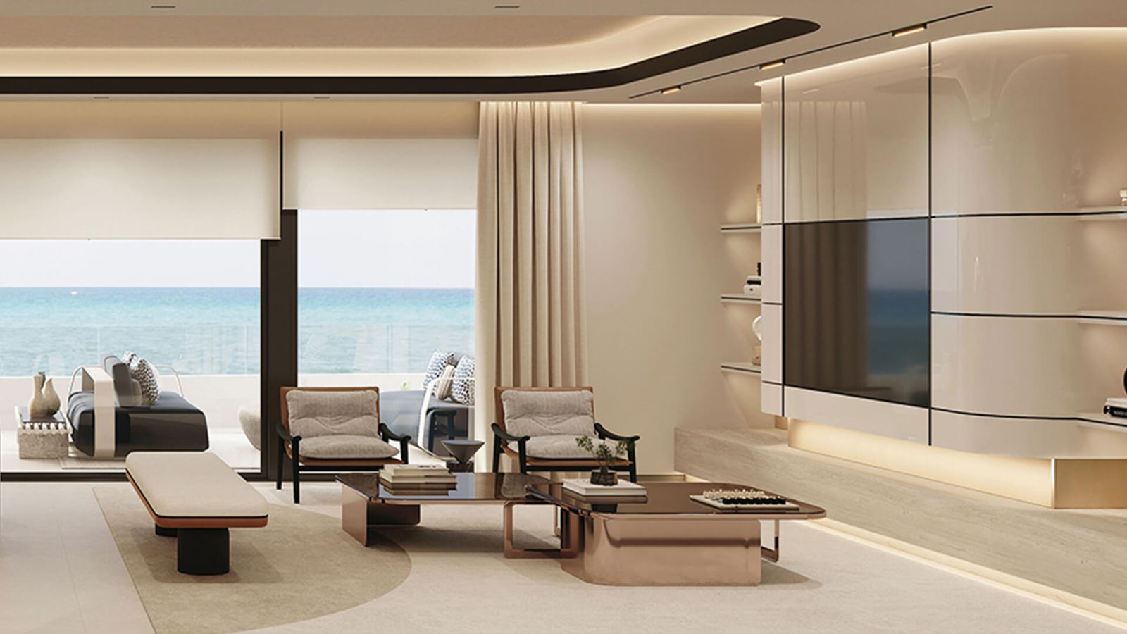 Luksusowy salon z widokiem na morze w Dunique Marbella